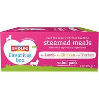 Produktbild von Smølke Steamed Meals Favoriten-Mix 12 x 395 g Getreidefrei und Glutenfrei für Adult Katzen - 12 x 395 g
