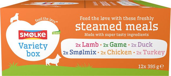 Produktbild von Smølke Steamed Meals Varietäten-Mix für Adult Katzen glutenfrei 12 x 395 g - 12 x 395 g