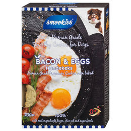 Smookies Hundekekse Bacon & Ei Belohnungssnack für Hunde Adult 200g – Bild 1 von 3