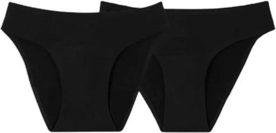 Produktbild von Smoon Menstruationsunterhose für Frauen Schwarz Größe S 2er Pack wasserabweisend mittel und stark