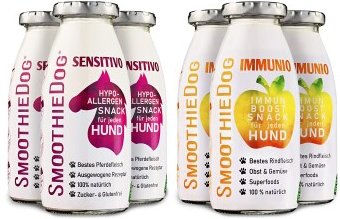SmoothieDog Hund Smoothie 6er Mix Immunio Rind und Sensitivo Pferd 6x 250 ml Zucker- und glutenfrei - 6 x 250 ml – Bild 1 von 8