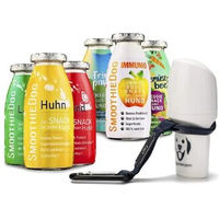 Produktbild von SmoothieDog Hund Smoothie 6er Mix mit Doggyroller Blau und Halter Karabiner - Flüssiges Hundeleckerli Huhn Rind Lamm Ente Immunio Veggie - Zucker- und glutenfrei - 6x 250ml - 7 x 250 ml