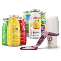 Produktbild von SmoothieDog Hund Smoothie 6er Mix mit Doggyroller Rosa und Karabiner - Flüssiges Hundeleckerli Huhn, Rind, Lamm, Ente, Immunio, Veggie - Zuckerfrei und glutenfrei - 6x 250 ml - 6 x 250 ml