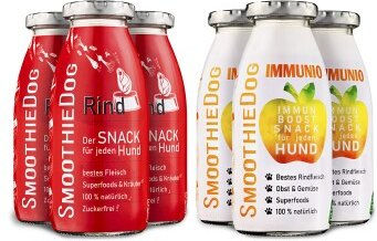 SmoothieDog Hunde Smoothie 6er Mix Rind und Immunio Rind 6x 250 ml Zucker- und glutenfrei - 6 x 250 ml – Bild 1 von 5