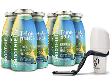 SmoothieDog Hunde Smoothie Ente 6er Pack mit Doggyroller Blau und Halter Set, glutenfrei und ohne Zucker, flüssiges Hundeleckerli für alle Altersstufen - 6 x 250 ml – Bild 1 von 5