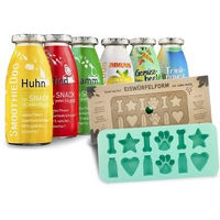 Produktbild von SmoothieDog Hunde Smoothie Mix 6x 250 ml mit Eiswürfelform Huhn Rind Lamm Ente Immunio Veggie glutenfrei und ohne Zucker für Hunde aller Altersstufen - 6 x 250 ml