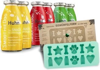SmoothieDog Hunde Smoothie Mix Huhn Rind Lamm mit Eiswürfelform 6x 250 ml zucker- und glutenfrei - 6 x 250 ml – Bild 1 von 7