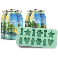 Produktbild von SmoothieDog Hundesmoothie Ente ohne Farb- und Aromastoffe sowie Zuckerfrei mit Silikon-Eiswürfelform Set - 6 x 250 ml