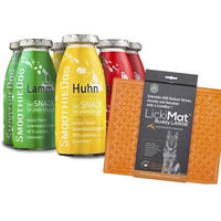 Produktbild von SmoothieDog Hundesmoothie Klassik Mix Lamm Rind Huhn 6x 250 ml mit Lickimat Orange für alle Hunde getreidefrei glutenfrei ohne Zucker - 6 x 250 ml