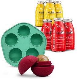 SmoothieDog Hundesmoothie Set mit Schleckball Huhn und Rind ohne Farb- und Aromastoffe für alle Altersstufen und Größen (6 x 250 ml) – Bild 1 von 12