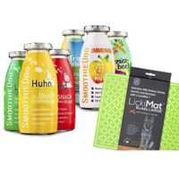 Produktbild von SmoothieDog Probierset Hundesmoothie mit Lickimat Buddy L Grün Set bestehend aus 6x250ml Sorten Lamm Rind Huhn Trinkpause Immunio Gemüsebeet - 6 x 250 ml