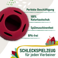 Produktbild von SmoothieDog Schleckball Intelligenzspielzeug aus Naturkautschuk in Rot