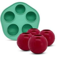 Produktbild von SmoothieDog Schleckball-Set mit 3 befüllbaren Snackbällen für Hunde aus Naturkautschuk rot