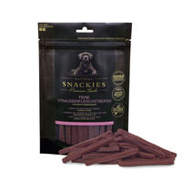 Produktbild von Snackies Trockenfleisch Feine Straussenfleischstreifen 150g für Hunde und Katzen