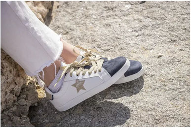 Produktbild von Sneakers Pénélope Neptune für Damen aus Leder in Weiß-Gold Größe 36