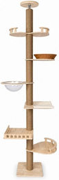 SNOEKIE Cosmo Kratzbaum deckenhoch und modular mit Deckenklemmung, Sisalstämmen, Liegeschale und Körbchen bis 270 cm – Bild 1 von 1