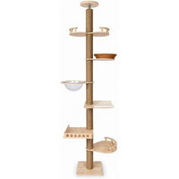 Produktbild von SNOEKIE Cosmo Kratzbaum deckenhoch und modular mit Deckenklemmung, Sisalstämmen, Liegeschale und Körbchen bis 270 cm