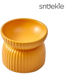 SNOEKIE Erhöhter Haustiernapf aus Porzellan Gelb 12.8x12.8x10.5cm – Bild 1 von 5