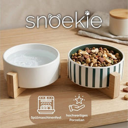 SNOEKIE Futternapf Set aus Keramik für Hunde mit ergonomischem Design und klapperfreier Funktion – Bild 1 von 3