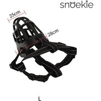 Produktbild von SNOEKIE Hundemaulkorb aus Silikon in Schwarz Größe L mit reflektierendem Effekt und verstellbarer Passform