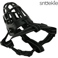 Produktbild von Snoekie Hundemaulkorb aus Silikon verstellbar mit reflektierendem Effekt Schwarz
