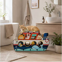 Produktbild von SNOEKIE Katzenhöhle mit Kratzbrett aus Wellpappe und MDF für erwachsene Katzen