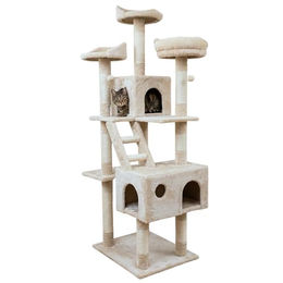 SNOEKIE Kratzbaum für Katzen 173 cm mit 6 Ebenen, Höhle und Sisal Kratzstämmen in Beige – Bild 1 von 3