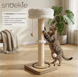 SNOEKIE Kratzbaum für Katzen mit extra dickem Sisal-Kratzstamm Ø 11,5 cm – Bild 1 von 2