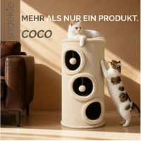 Produktbild von SNOEKIE Kratztonne für Katzen mit 3 Höhlen und stabilem Design