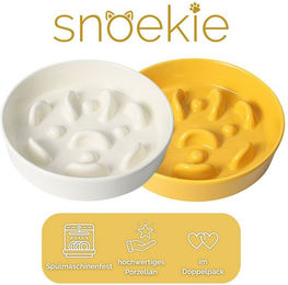 SNOEKIE Slow Feeder Anti-Schling-Napf aus Porzellan für Hunde und Katzen 15x15x3.5cm – Bild 1 von 2