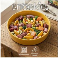 Produktbild von SNOEKIE Slow Feeder Anti-Schling-Napf aus Porzellan für Hunde und Katzen Gelb 15x15x3.5cm