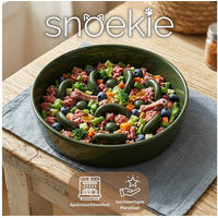 Produktbild von SNOEKIE Slow Feeder Anti-Schling-Napf aus Porzellan für Hunde und Katzen Grün 15x15x3.5cm