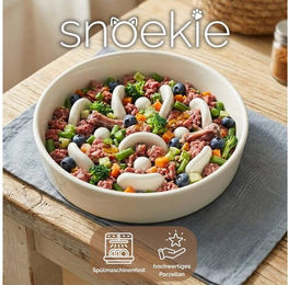 SNOEKIE Slow Feeder Anti-Schling-Napf aus Porzellan für Hunde und Katzen Weiß 15x15x3.5cm – Bild 1 von 2