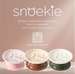 SNOEKIE Slow Feeder Napf aus Porzellan Rosa für erwachsene Tiere – Bild 1 von 3