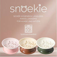 Produktbild von SNOEKIE Slow Feeder Napf aus Porzellan Rosa für erwachsene Tiere