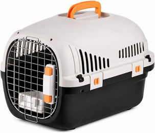 SNOEKIE Tiertransportbox aus Kunststoff für Katzen und kleine Hunde mit Metalltür bis 15 kg – Bild 1 von 1