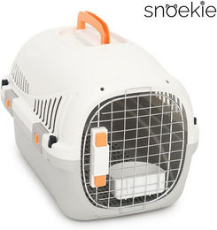 SNOEKIE Tiertransportbox aus Kunststoff für Katzen und kleine Hunde mit Metalltür bis 15 kg – Bild 1 von 5