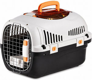 SNOEKIE Tiertransportbox für Katzen und kleine Hunde aus Kunststoff Skyline Design – Bild 1 von 2