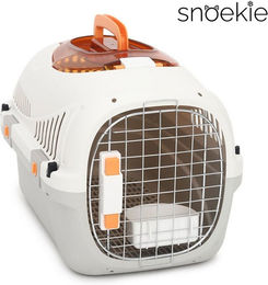 SNOEKIE Transportbox aus Kunststoff für Hunde und Katzen in Weiß und Grau – Bild 1 von 3
