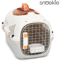 Produktbild von SNOEKIE Transportbox aus Kunststoff für Hunde und Katzen in Weiß und Grau
