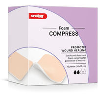 Produktbild von Snögg Foam COMPRESS Schaum für Pferde, Hunde und Katzen beige 10 x 10 cm