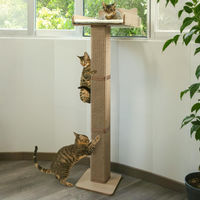 Produktbild von Solidchoice Fensterhalterung für Katzen mit Sisal-Kratzstange und Katzenhängematte, 135,9 cm, verstellbar