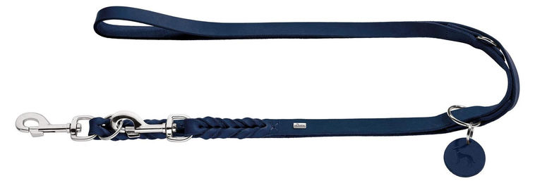 SOLIDE Hundeleine Modell SOLID Education aus Leder dunkelblau 200 cm – Bild 1 von 1
