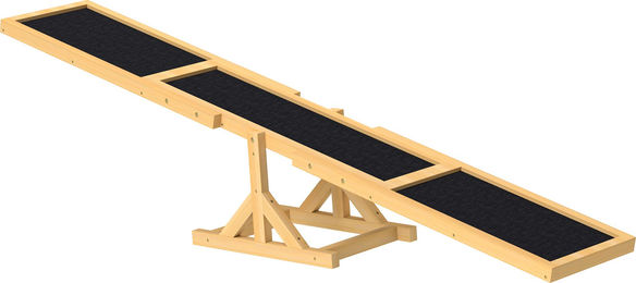 SOLIDE Hundewippe aus Holz für Agility rutschfest 180 x 30 x 30 cm Gelb – Bild 1 von 1