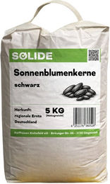 SOLIDE Schwarze Sonnenblumenkerne als Hauptfutter für Wildvögel 5kg – Bild 1 von 3