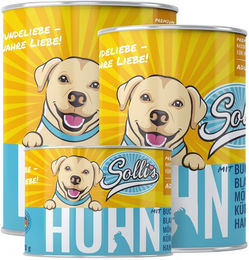 Produktbild von Sollis Nassfutter für Hunde Huhn Adult Getreidefrei Glutenfrei mit hohem Fleischanteil 2400g