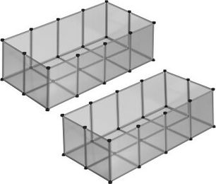 SONGMICS 2er Set Kleintierfreigehege mit Bodenplatten aus Kunststoff für Kaninchen Meerschweinchen und Hamster – Bild 1 von 4