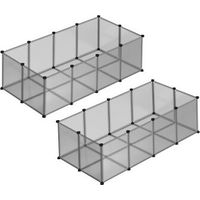 Produktbild von SONGMICS 2er Set Kleintierfreigehege mit Bodenplatten aus Kunststoff für Kaninchen Meerschweinchen und Hamster