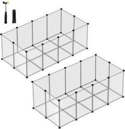 Produktbild von SONGMICS 2er Set XXL Kleintierkäfig Freigehege mit Bodenplatten aus Kunststoff