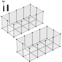 Produktbild von SONGMICS 2er Set XXL Kleintierkäfig Freigehege mit Bodenplatten aus Kunststoff